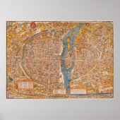 Plan van Parijs door Truschet Hoyau (1553) Poster (Voorkant)