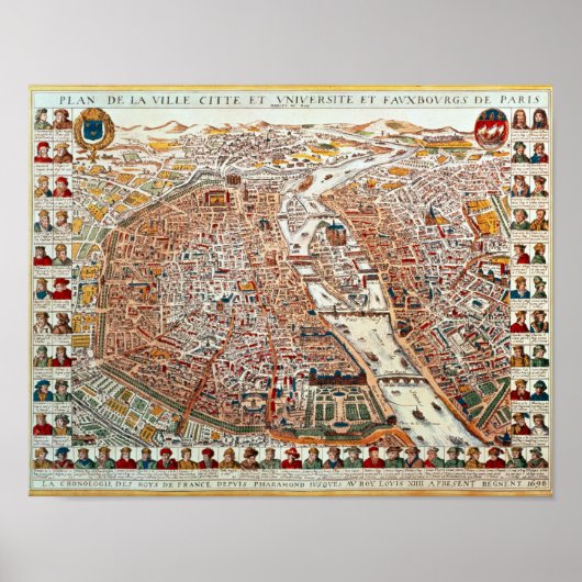 Plan van Parijs, in chronologische volgorde Poster (Voorkant)