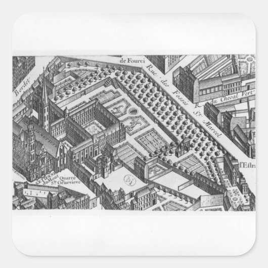 Plan van Parijs Vierkante Sticker (Voorkant)