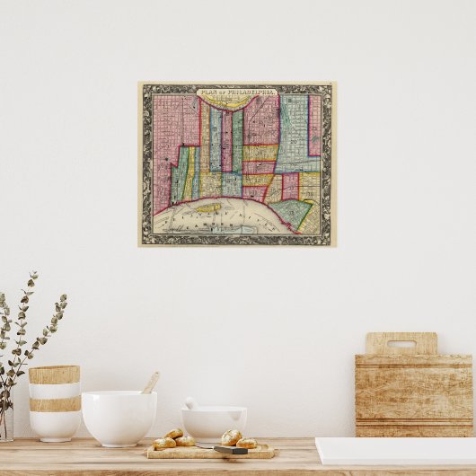 Plan van Philadelphia Poster (Keuken)