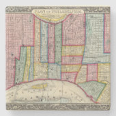 Plan van Philadelphia Stenen Onderzetter (Voorkant)