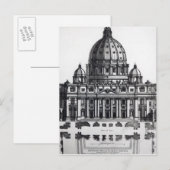Plan van St. Peter, Rome, gegraveerd door Briefkaart (Voorkant / Achterkant)