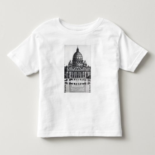 Plan van St. Peter, Rome, gegraveerd door Kinder Shirts (Voorkant)