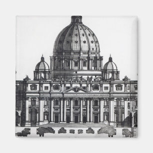 Plan van St. Peter, Rome, gegraveerd door Magneet