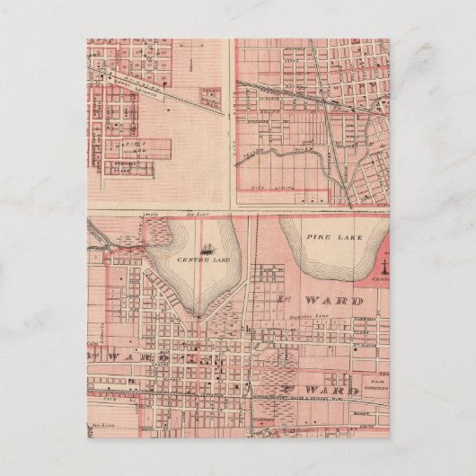 Plan van Warschau met Pierceton, Plymouth Briefkaart (Voorkant)