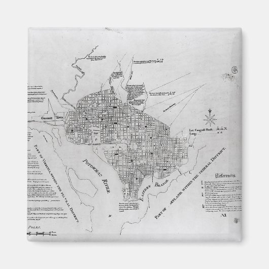 Plan van Washington DC Magneet (Voorkant)