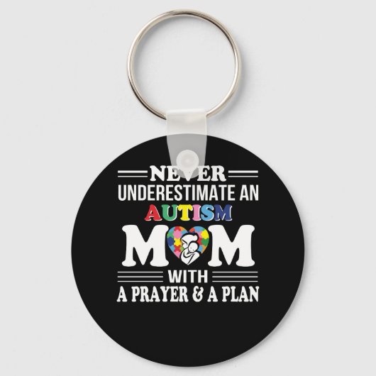 Plan voor autisme mama nooit onderschatten sleutelhanger (Voorkant)