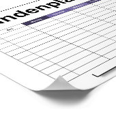 plan voor bedwelming , tijdschema , schema , poste poster (Hoek)