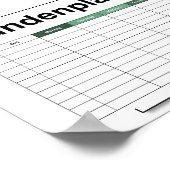 plan voor bedwelming , tijdschema , schema , poste poster (Hoek)