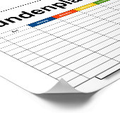 plan voor bedwelming , tijdschema , schema , poste poster (Hoek)