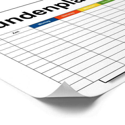 plan voor bedwelming , tijdschema , schema , poste poster (Hoek)