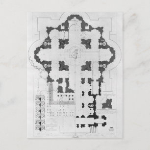 Plan voor de Basilica van Sint-Peter Briefkaart