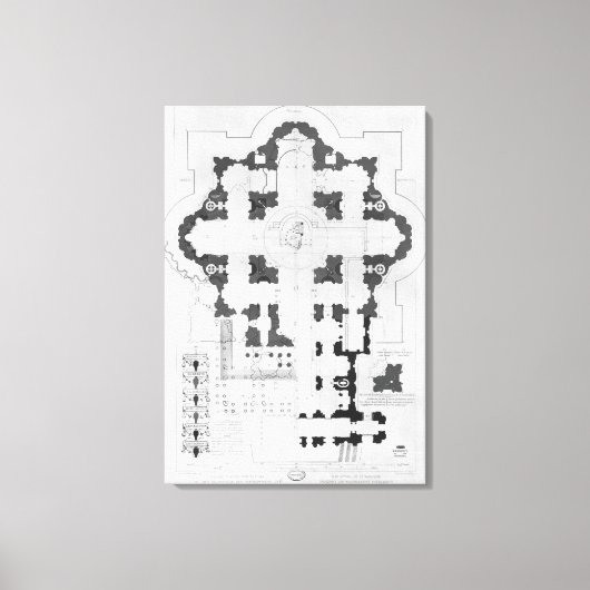Plan voor de Basilica van Sint-Peter Canvas Afdruk (Voorkant)