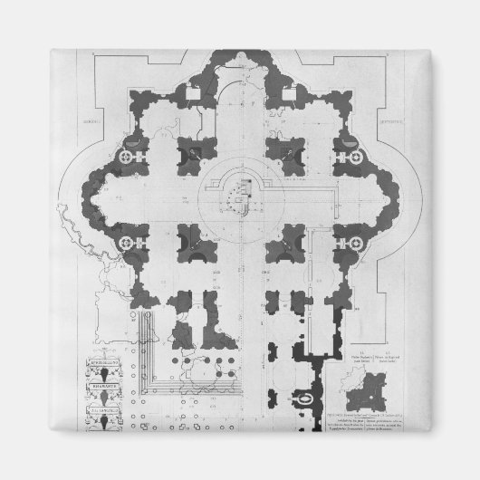 Plan voor de Basilica van Sint-Peter Magneet (Voorkant)
