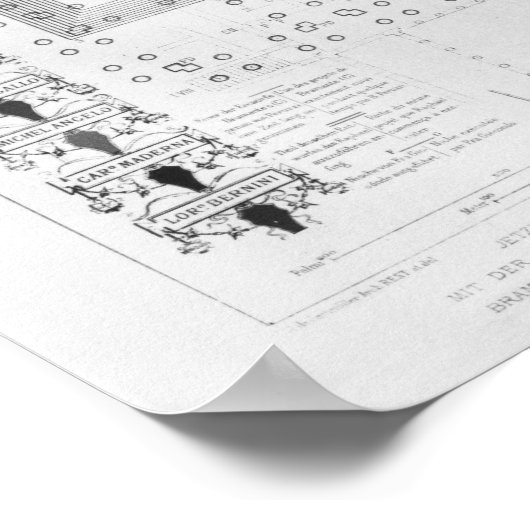 Plan voor de Basilica van Sint-Peter Poster (Hoek)