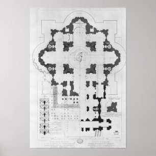 Plan voor de Basilica van Sint-Peter Poster