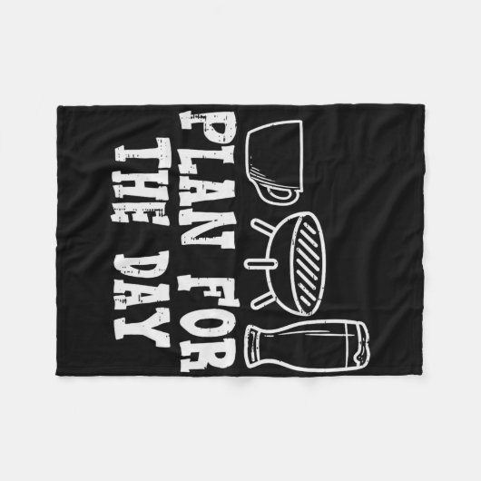 Plan voor de dag Coffee BBQ Funny Byrbecue Grillin Fleece Deken (Voorkant (Horizontaal))
