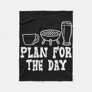 Plan voor de dag Coffee BBQ Funny Byrbecue Grillin Fleece Deken