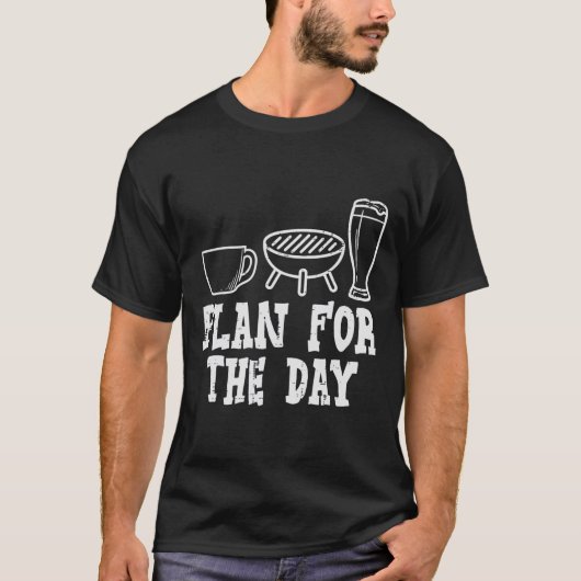 Plan voor de dag Coffee BBQ Funny Byrbecue Grillin T-shirt (Voorkant)