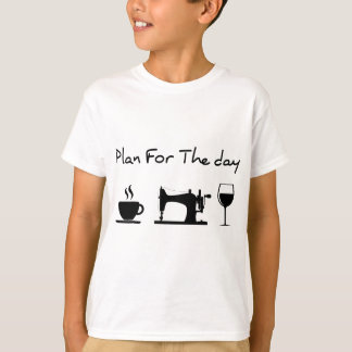 Plan voor de dag van de koffiezaagmachine Wijnstok T-shirt