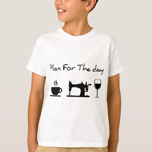 Plan voor de dag van de koffiezaagmachine Wijnstok T-shirt (Voorkant)