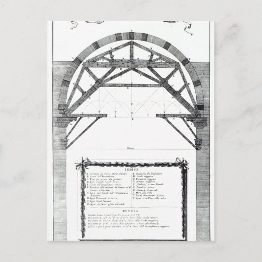 Plan voor de structuur van de dome van St. Briefkaart (Voorkant)