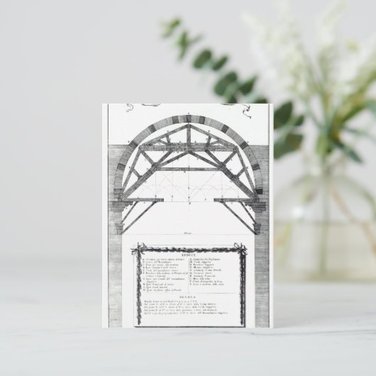 Plan voor de structuur van de dome van St. Briefkaart (Staand voorkant)