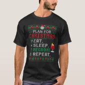 Plan voor Kerstmis Eet Slaap Negroni Herhaal Cockt T-shirt (Voorkant)