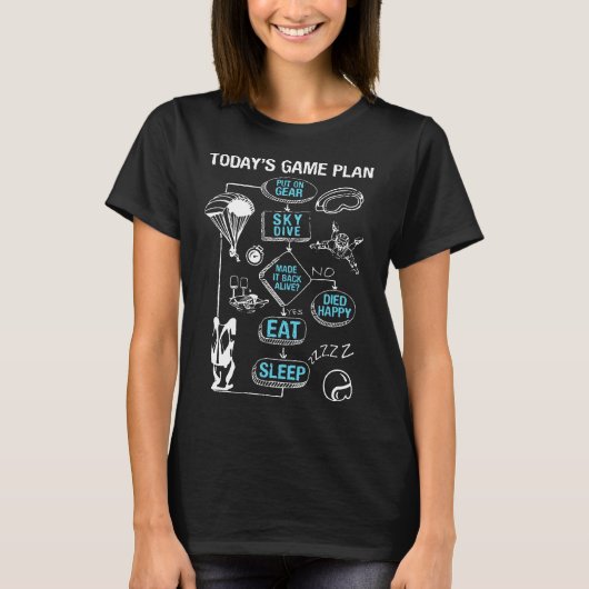 Plan voor parachutespringen t-shirt (Voorkant)
