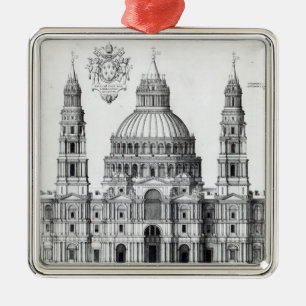 Plan voor St. Peter's, Rome, 1539 Metalen Ornament