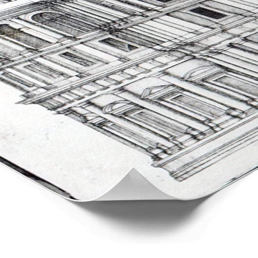 Plan voor St. Peter's, Rome, 1539 Poster (Hoek)