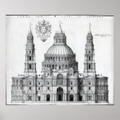 Plan voor St. Peter's, Rome, 1539 Poster (Voorkant)