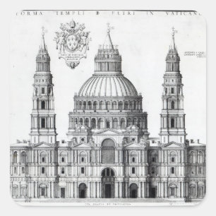 Plan voor St. Peter's, Rome, 1539 Vierkante Sticker