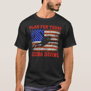 Plan voor Vandaag Duiken US Amerikaanse Vlag Duike T-shirt