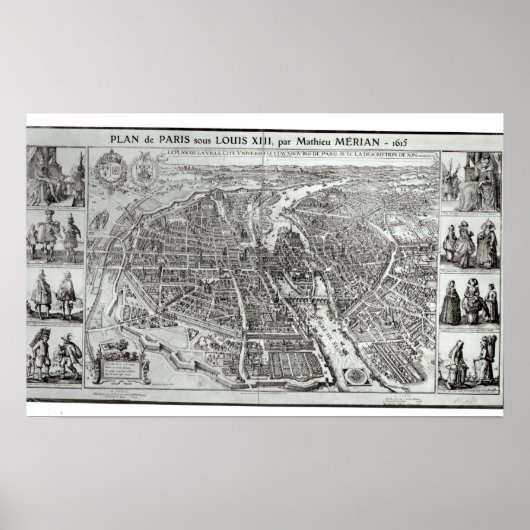 Plan voor vogelpest in Parijs, 1615 Poster (Voorkant)