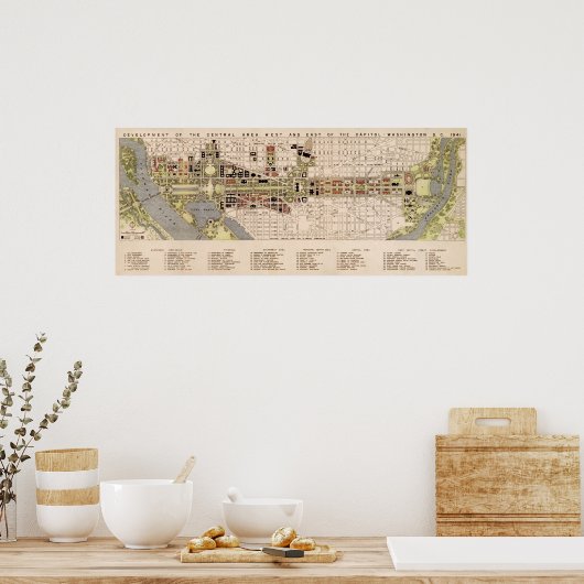 Plan Washington DC Mall (1941) Poster (Keuken)