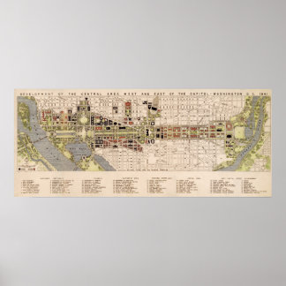 Plan Washington DC Mall (1941) Poster