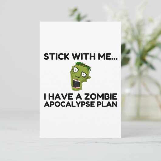 Plan Zombie Apocalypse Bedankkaart (Staand voorkant)