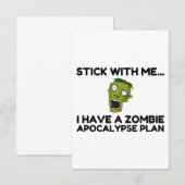 Plan Zombie Apocalypse Bedankkaart (Voorkant / Achterkant)