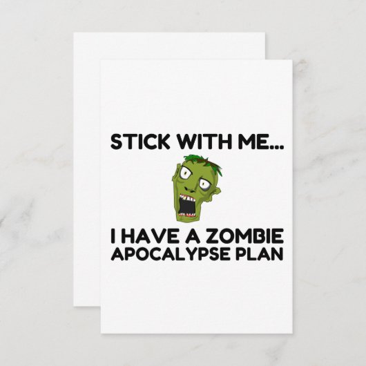Plan Zombie Apocalypse Bedankkaart (Voorkant / Achterkant)
