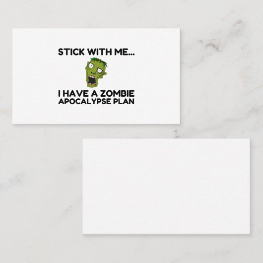 Plan Zombie Apocalypse Visitekaartje (Voorkant / Achterkant)