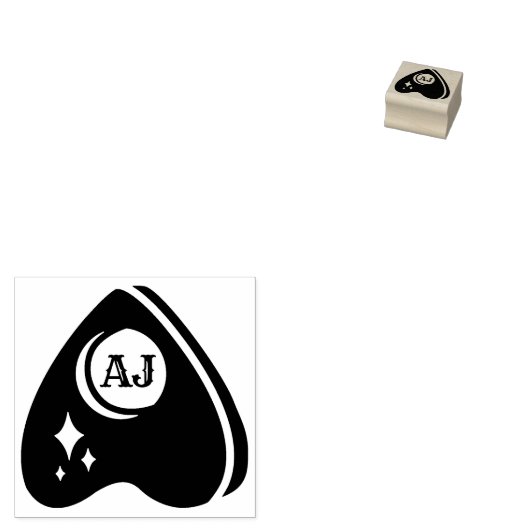Planchette voor kleine spiroomkasten met Initialen Rubberstempel (Gestempeld)