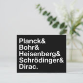 Planck & Bohr & Heisenberg & Schrödinger & Dirac Briefkaart (Staand voorkant)