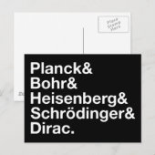Planck & Bohr & Heisenberg & Schrödinger & Dirac Briefkaart (Voorkant / Achterkant)