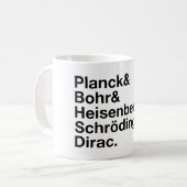 Planck & Bohr & Heisenberg & Schrödinger & Dirac Koffiemok (Voorkant links)
