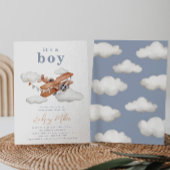  Plane Baby shower Invitation | Baby jongen Kaart
