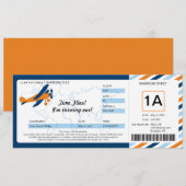 Plane Birthday Boarding Pass Ticket Kaart (Voorkant / Achterkant)