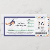 Plane Birthday Boarding Pass Ticket Kaart (Voorkant)