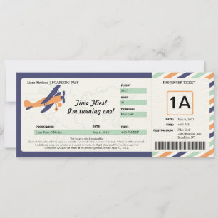  Plane Birthday Boarding Pass Ticket Kaart