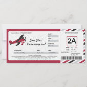 Plane Birthday Boarding Pass Ticket Kaart (Voorkant)